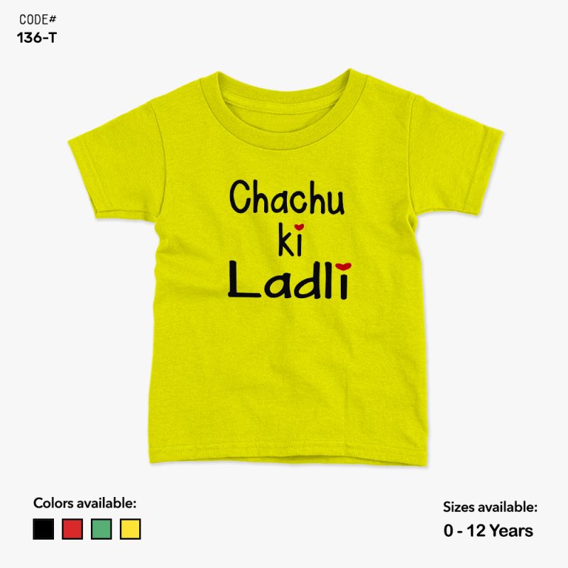 Chachu Ki Ladli Tshirt | KidsFitter