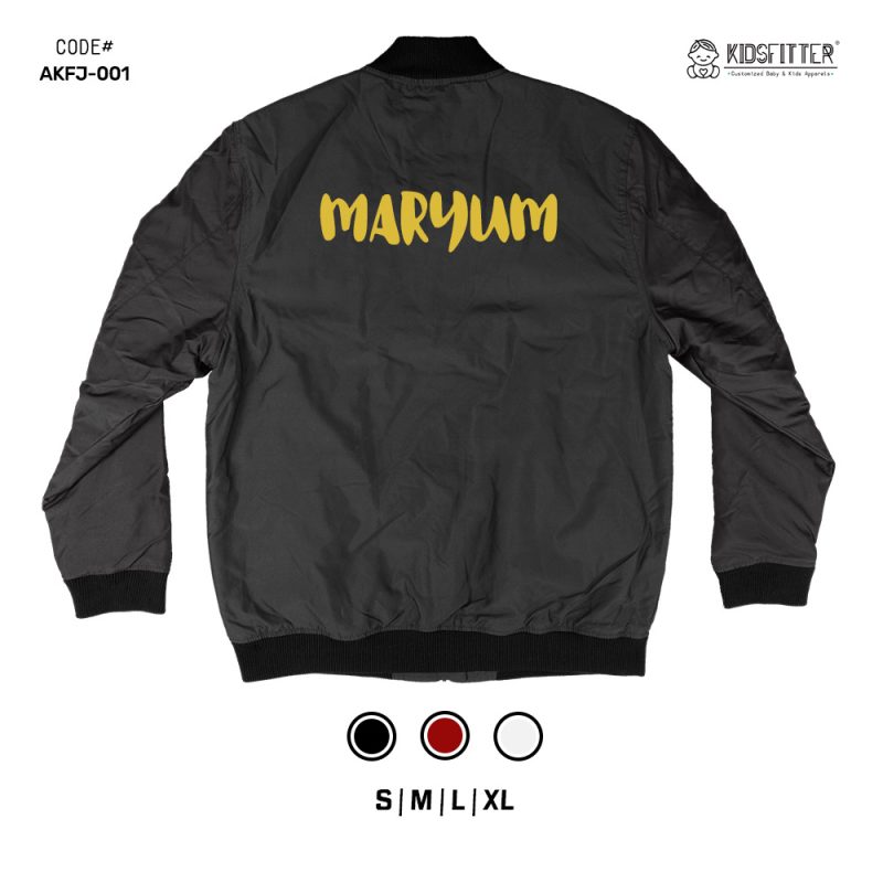 Adult Name Bomber Jacket Maroon