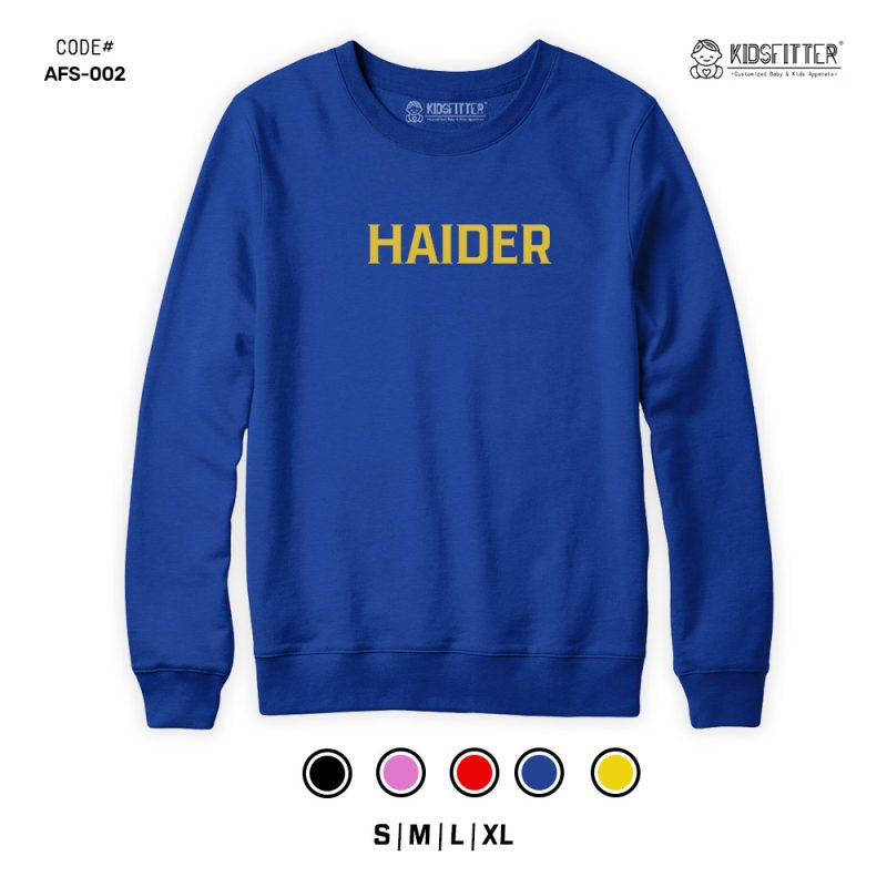 Adult Name Sweatshirt Blue